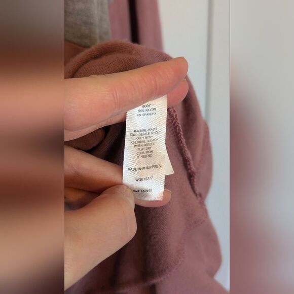 Market & Spruce Brena colorblock hooded knit pullover hoodie soft stretchy sz Lg - Picture 4 of 5